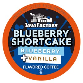 Java Factory Coffee Pods Blueberry Flavored Coffee for Keurig K-Cup Brewers, Blueberry Shortcake, 40 Count