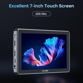 VILTROX DC-L1 7-Inch Touchscreen Camera Field Monitor 1280×800，Supports HDMI 1.4，Custom 3D LUT Import, Vectorscope & Waveform Scopes, Detachable Sunshade, NP-F Battery & Accessories