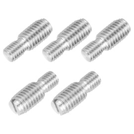 PATIKIL M8x10 to M10x15 Double End Threaded Stud Screw Bolt, 5 Pack Slotted Head 304 Stainless Steel Rod Bolts Thread Reducer Adapter for Furniture Fastener, 25mm Long