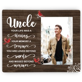 CAIFZ Uncle Memorial Wooden Picture Frame, In Loving Memory Remembrance Photo Frame Gifts for Uncle, Bereavement Sympathy Wooden Frame for Loss of Uncle, 4x6 inch Photo