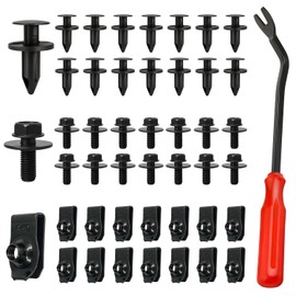45PCS Universal Automotive Clip - Fender Clips, Fender Liner Clips, Engine Splash Guard Bolts, Splash Shield Guard Under Car Bolts - Compatible with Most Vehicle Brands