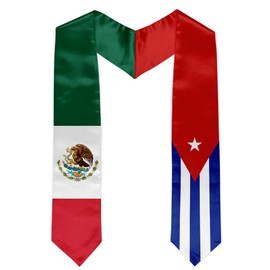 CSFIML Mexico Cuba Mixed Flag Graduation Stole Sash Mexican Flag Graduation Sash For International Graduates