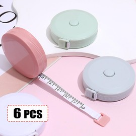 6 Pcs Tailors Tape Teasure Body Tape Measure Keyring, 2m Retractable Measuring Tape for Body Measurements, Soft Fabric Tape Measure Sewing Cloth Tailor Tape Measure Soft Measuring Tape