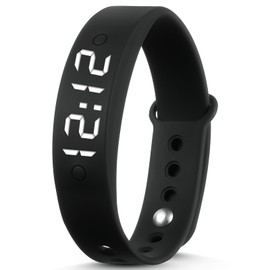 ACWOO Vibration Alarm Reminder Clock, Personal Alarms or Pill Reminders per Day, Up to 15 Personal Alarms, Black