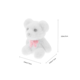 Kisangel 10pcs Tiny Flocked Bear Figurines Cute Bears for DIY Craft Projects Wedding Decorations Garden Decor Detail Easy to Carry Material