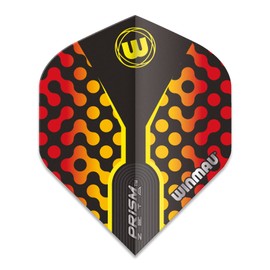 WINMAU Prism Zeta Black, Yellow & Red Extra Thick Dart Flights - 1 set per pack (3 flights in total)