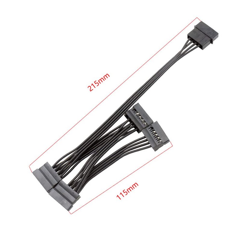 Molex 4 Pin to 4 SATA Female Power Supply Cable