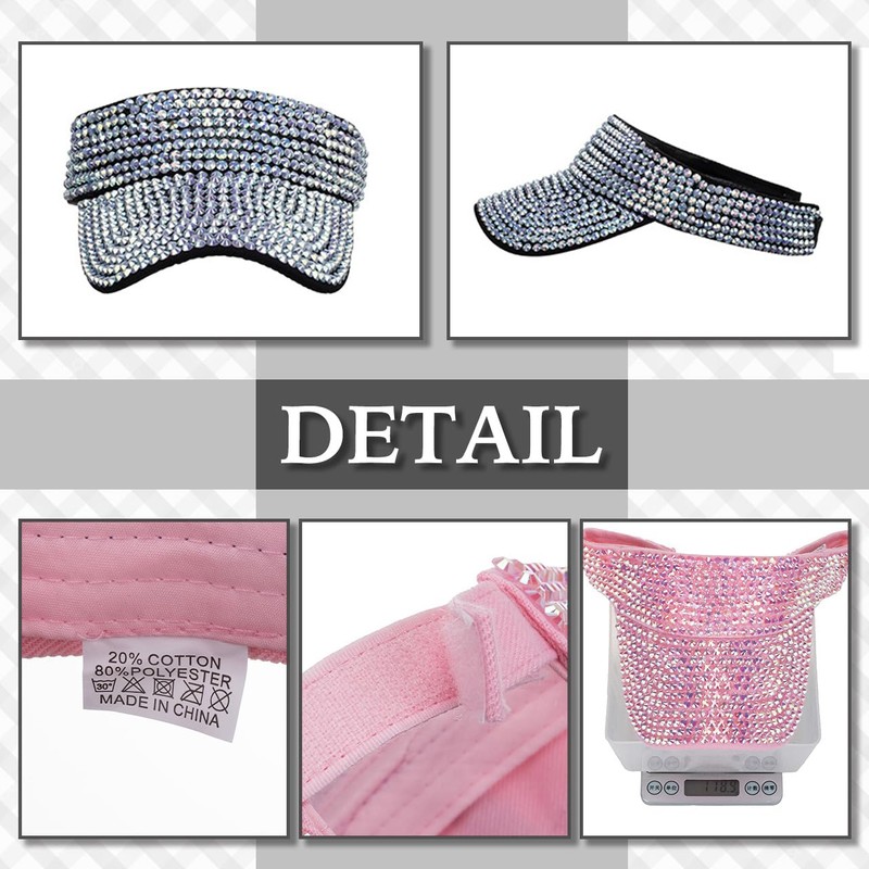 Chrome Crane CB322 Women's Cap, Hat, Sun Visor, Sequins, Glitter,