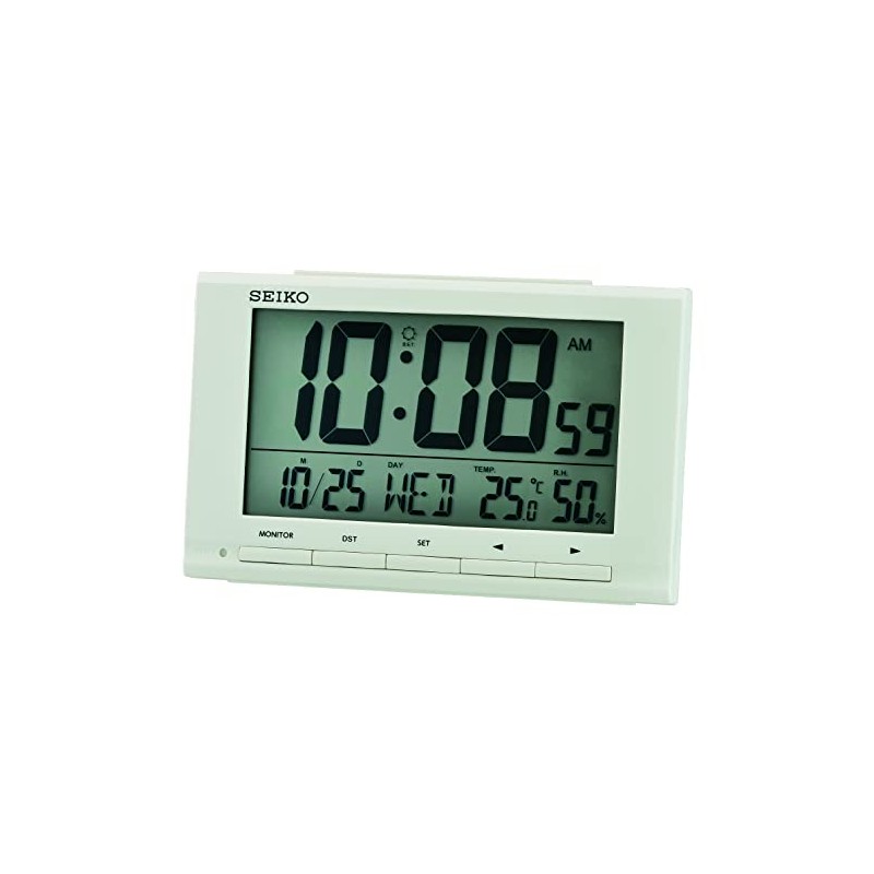 Seiko Clock Wecker digital weiß LCD QHL090W