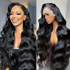 Ossilee 28 Inch Body Wave 360 Lace Front Wigs Human Hair Wigs for Black Women 180% Density 360 Full Lace Frontal Wigs Human Hair HD Lace Front Wigs Human Hair Pre Plucked Pre Bleached
