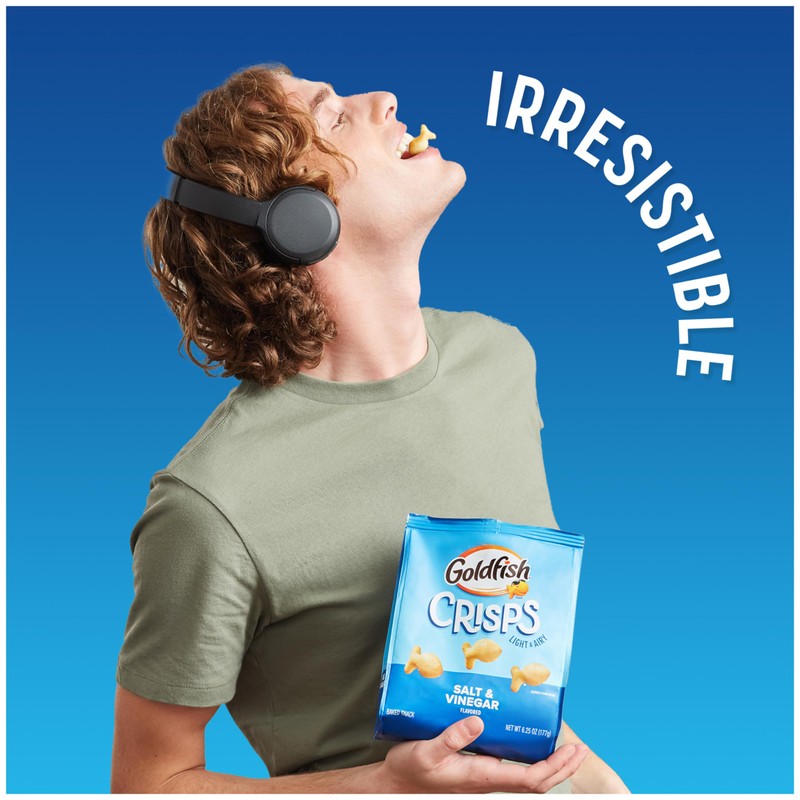 Goldfish Crisps Salt & Vinegar Flavored Baked Chip Cracker Snacks,