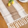 Tosleo Boho Table Runner 12×90 Inches Long with Tassels Khaki