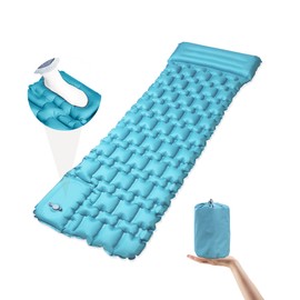 JARNAR Sleeping Pad for Camping with Built-in Foot Pump(Upgrade),Ultralight Inflatable Camping Sleeping Pads, Durable Waterproof Camping Pad, Portable Compact Sleeping Pad (Nylon)