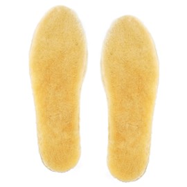 riemot Lambswool Insoles Men Women Lambskin Insoles Warm Lambskin Insoles Wool Winter Shoe Insoles Natural Heat Insoles Breathable Replacement Fluffy Soft Soles, yellow