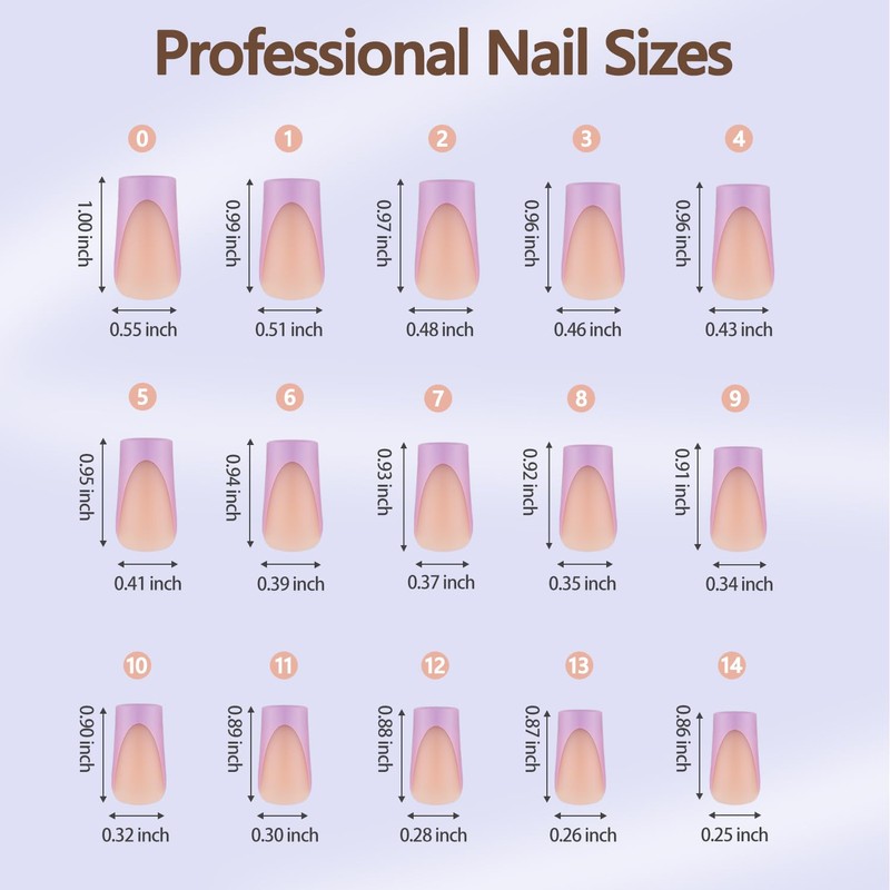 Misssix Uñas Postizas Xbasictips Con Punta Francesa, 300 Unidades, Largas