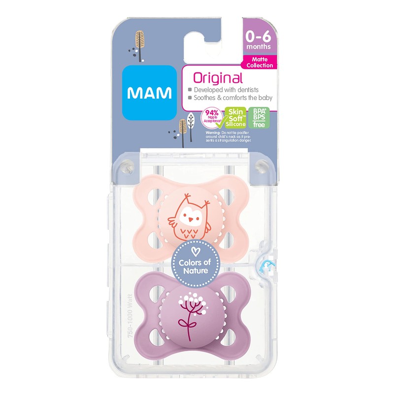 MAM Original Matte Baby Pacifier, Nipple Shape Helps Promote Healthy