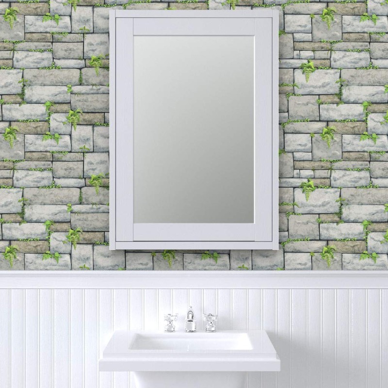 Spoonflower Peel & Stick Wallpaper 12ft x 2ft - Stone