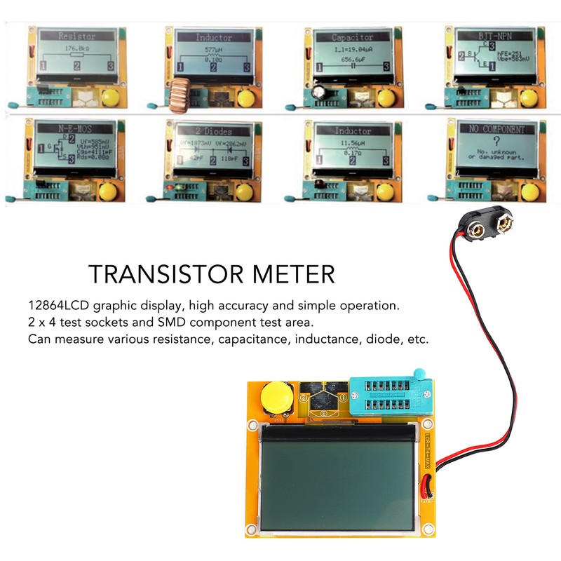 Transistor Tester Diode Triode Capacitor Meter Graphic Display for Electronics