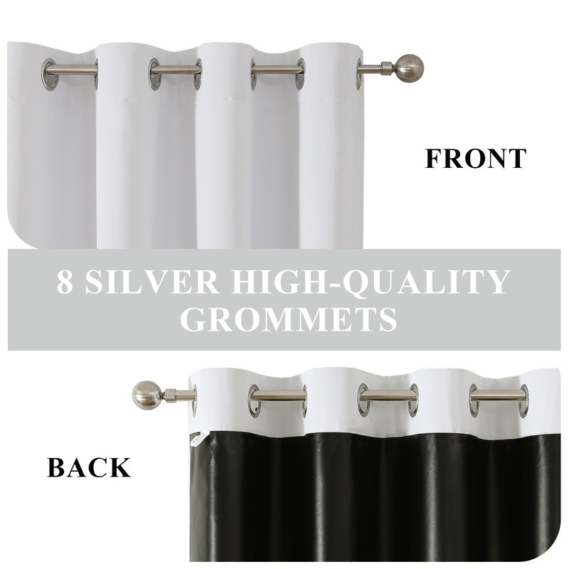Estelar Textiler White 100% Blackout Curtains 72 Inch Length 2