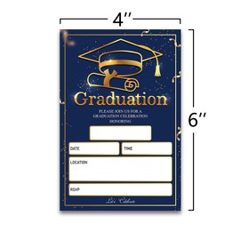 FujLoy 20 Cards with Envelopes, graduation party invitations 2024, 2024 College, High School, University Grad Celebration.（BT3） (Dark Blue 091)