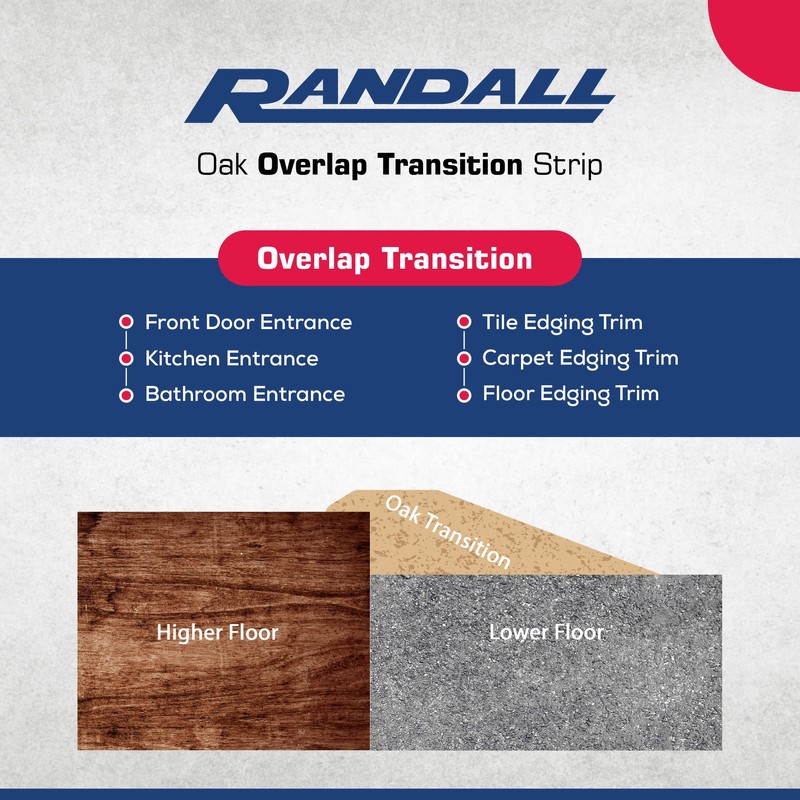 Randall Oak 1inches Overlap Edge Floor Transition 4 1/8inches Wide