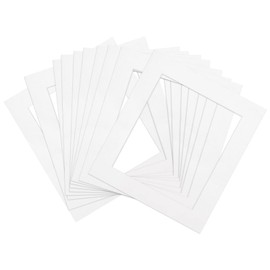 uxcell 7.9" x 9.8" Picture Mat, Core Bevel Cut Frame Mattes for 6" x 8" Photos Pictures Artwork Painting Display, White 14 Pcs