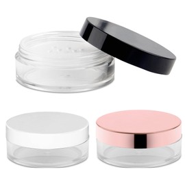 Pack of 3 10 ml Small Ointment Jars, Cream Jars for Filling with Lid, Plastic, Reusable Cream Container, Leak-Proof Cosmetic Container, for Cream, Cosmetics, Travel (White, Black, Pink)