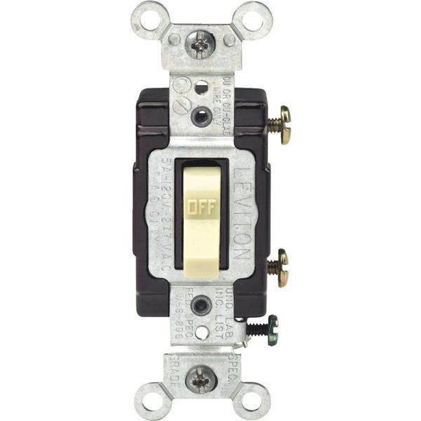 5 Pk Leviton 15A 120V Illuminated Toggle Single Pole Light Switch C21-05501-LHI