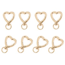 SUKPSY 8 Pcs Heart Swivel Spring Clasps Carabiner Buckle Metal Spring Key Chain Hook Clasps Hardware Accessories for Handbag DIY Bags Key Rings and Craft Making