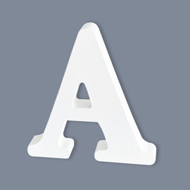 6 Inch Wooden Letters, Unfinished Wood Letters for Crafts, White Marquee Alphabet Letters for Party, Home Bedroom Wall Decor, Letter A