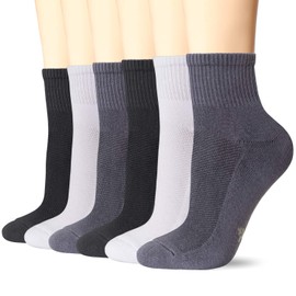 +MD 6 Pairs Ankle Socks for Women and Men, Bamboo Viscose Smell Control Cushioned Sole Casual Athletic Socks, 2Black/2White/2Grey9-11