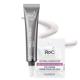 RoC Derm Correxion Fill + Treat Advanced Retinol Serum, Wrinkle Filler Treatment with Hyaluronic Acid for Crow's Feet, 11 Wrinkles, & Laugh Lines, (.5 fl oz) with Retinol Packette (Packaging May Vary)