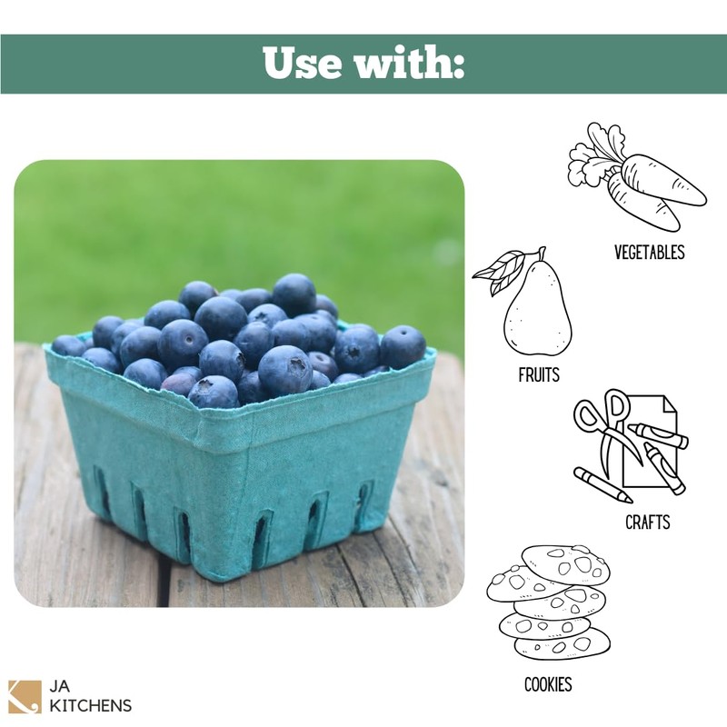 Kitchens Green Molded Pulp Fiber Berry/Produce Vented 1 Pint Basket