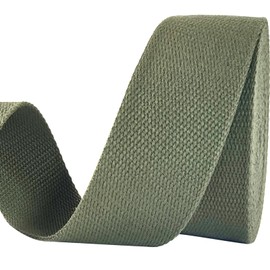 2 inch Cotton Webbing Braid Handles Bag Strap 15ft High Density Webbing Plain Weave Straps for Cloth Tote Bag, Pet Collars, DIY Projects, Crafts, Outdoor Accessories (Olive 538)