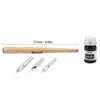 Eboxer Wooden Dip Pen Holder Set, 3 Different Stainless Steel