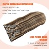 UGOTRAYS Clip in Hair Extensions Highlight Chocolate Brown to Caramel