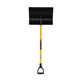 Structron 96829 Snow Shovel, 18" Black Polycarbonate, Two Hex-Screws, 43" Premium Fiberglass, Poly D Grip