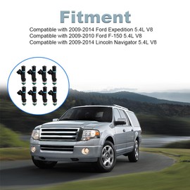 JDMON Fuel Injectors Compatible with Ford Expedition 2009-2014, F-150 2009-2010,Lincoln Navigator 2009-2014 5.4L Replacement for 0280158174 FJ1003 9L3Z9F593B 8Pcs