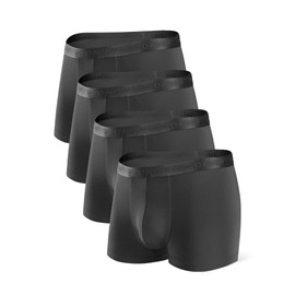 DAVID ARCHY Mens Underwear Ultra Soft Micro Modal Support Pouch Trunks Moisture Wicking Boxer Briefs for Men 4 Packs (S, Black)