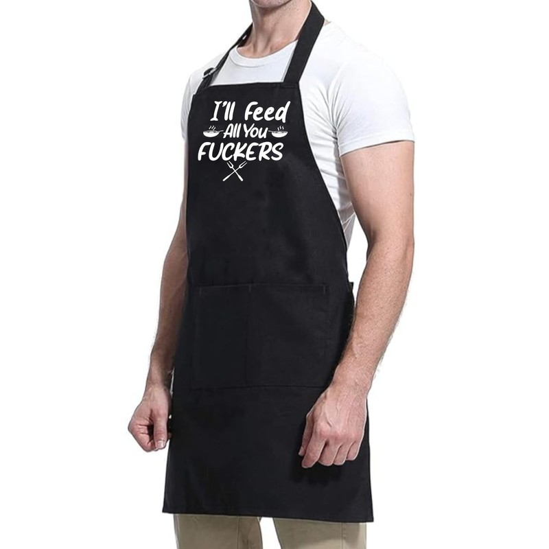 PB TECH Funny Cooking Apron for Adults ‘I’ll Feed All