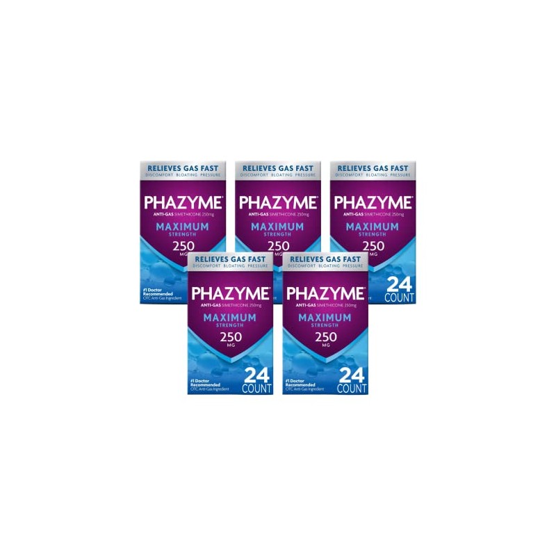 Phazyme Maximum Strength 250 mg Anti-Gas Softgels 24 Count (Pack