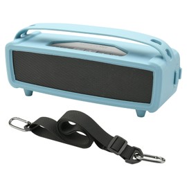 TXEsign Silicone Case Cover for Bose SoundLink Mini/Mini II Bluetooth Portable Speaker, Travel Carrying Protective Pouch w Shoulder Strap Handle Anti-dust Plug for Bose SoundLink Mini II (Sky Blue)