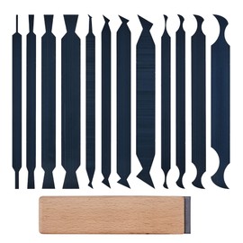 HERMIT TOOLS New Cabinet Scraper Cards asnd Cabinet Scraper Burnisher with 12 Piece Multi-Shaped Scraper Set Suitable for Various Small space and Small-Sized Tasks(HTCSCS13)