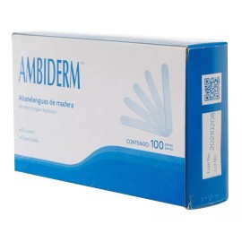 Ambiderm Abatelenguas De Madera Para Adulto 100pz - Ambiderm