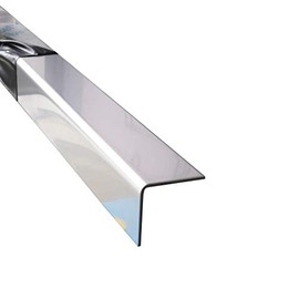 profile-metall Edge Protection VA 1500 mm 90 Degree Angle Profile 50 x 15 mm Side Inner Dimensions Made of Stainless Steel Blank 1 mm Thick L-Angle Corner Protection Rail Silver