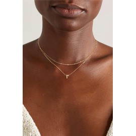 Amicon Initial Necklace for Women, Dainty 14K Gold Plated Layered Initial R Pendant Choker Necklace Tiny letter Necklace Layered Gold Initial Necklace for Women Jewelry