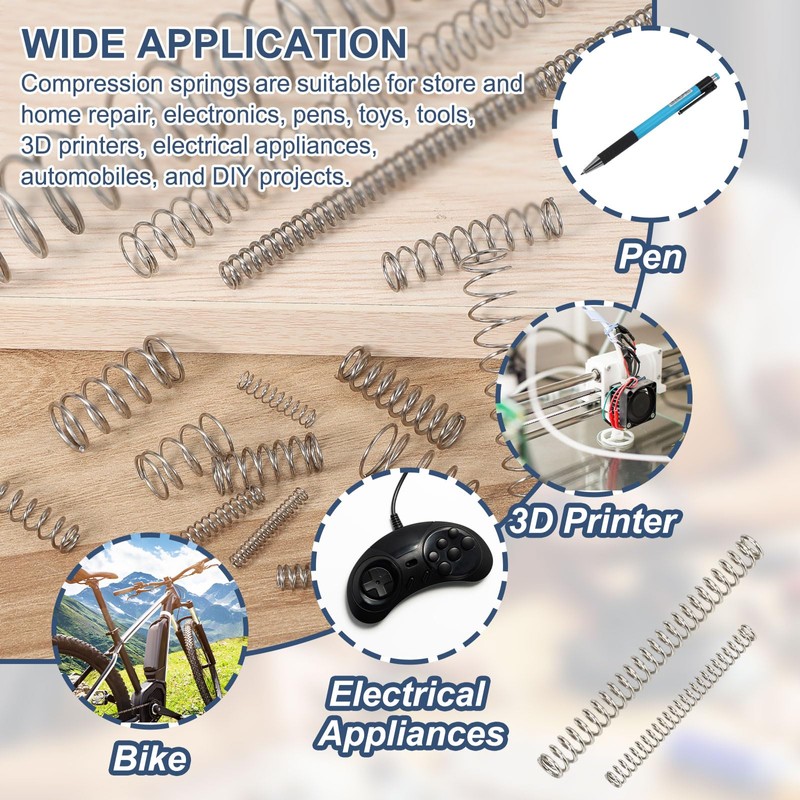 sourcing map Compression Spring 4 mm OD 0.4 mm Wire