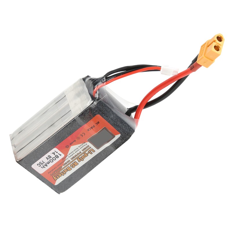 14.8V 1800mAh 4S 75C Lipo Battery Pack with XT60 Plug