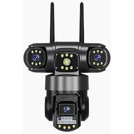 15MP WiFi PTZ Outdoor Security Camera – Triple Lens, 3-Screen View, 10X Zoom, Human Detection, IP Cam