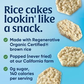 Lundberg Organic Rice Cake Minis, Original Sea Salt – Mini Rice Cakes, Healthy Snacks for Adults and Kids, Vegan Snacks, Gluten-Free, Healthy Food for Snacking & Dipping, 5 Oz